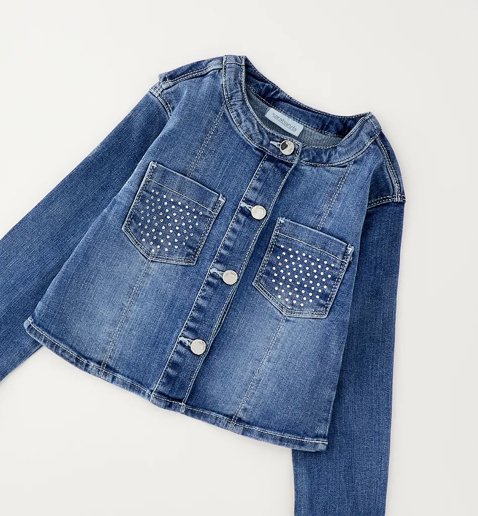 [0.G260.00] SARABANDA - VESTE DENIM STRASS poche (2A)