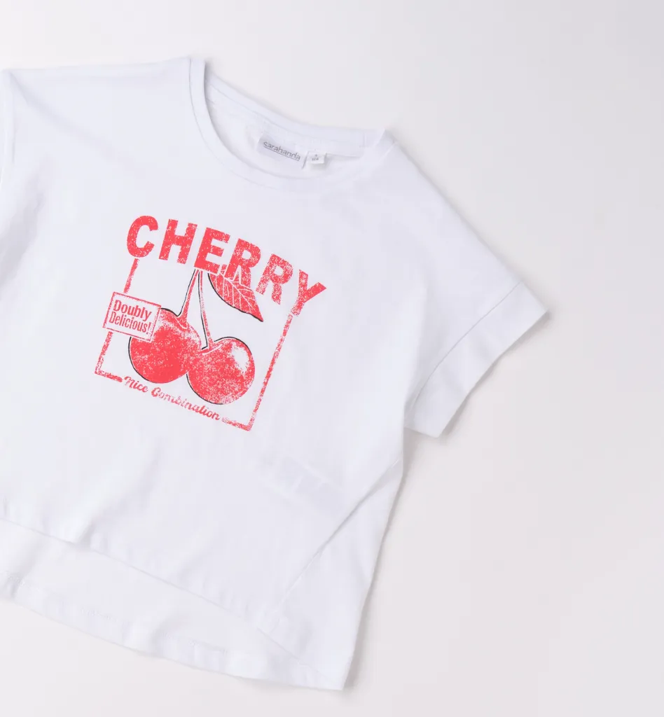 SARABANDA - T-Shirt blanc "CHERRY"