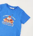 SARABANDA - T-shirt asymetrique Bleu "WAFFLES"