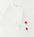 SARABANDA - SWEAT Blanc manche cœur