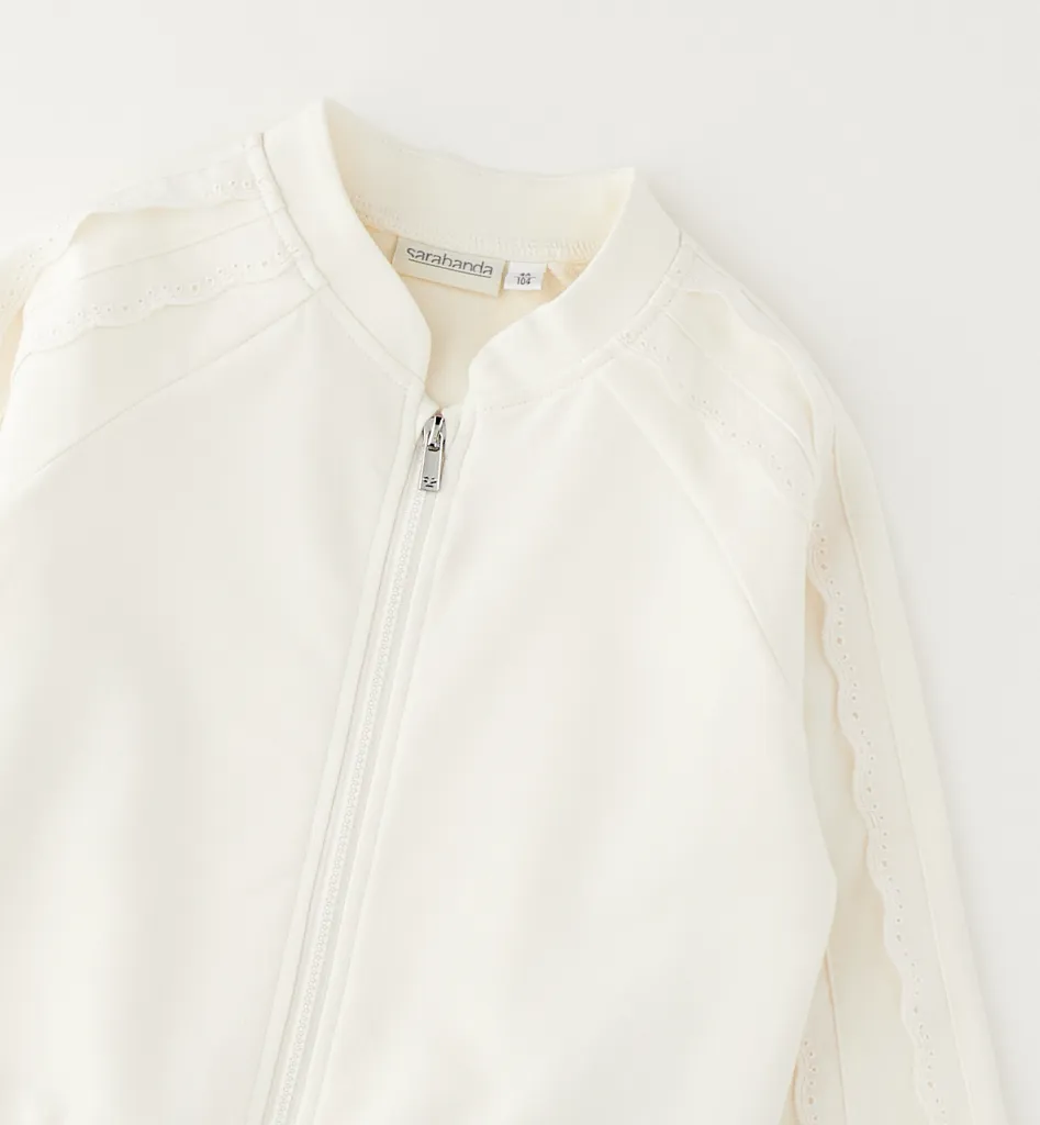 SARABANDA - VESTE Zippée Latte dentelle