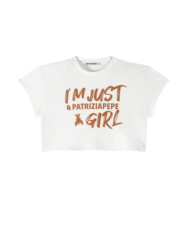 [7M0991J331W424] PATRIZIA PEPE - T-SHIRT Blanc "My outfit Caramel" (M(8ans))