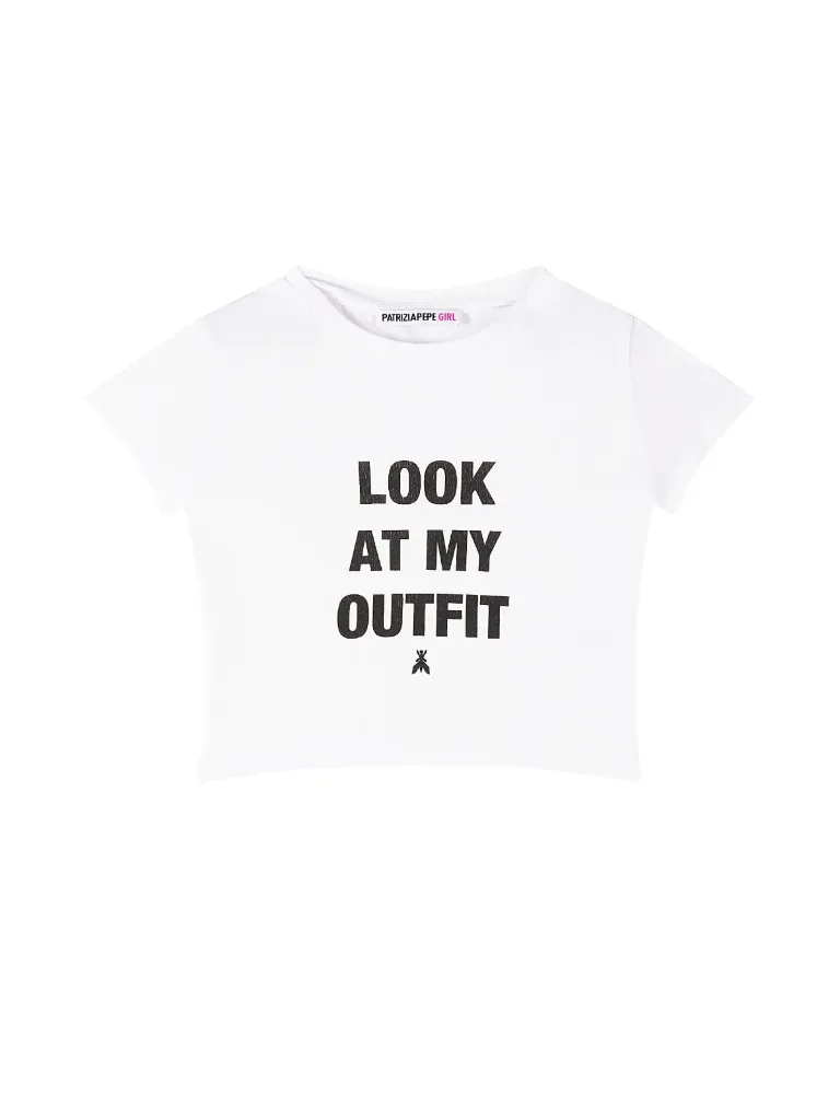 [7M0972J051] PATRIZIA PEPE - T-SHIRT Blanc "My outfit" (S)