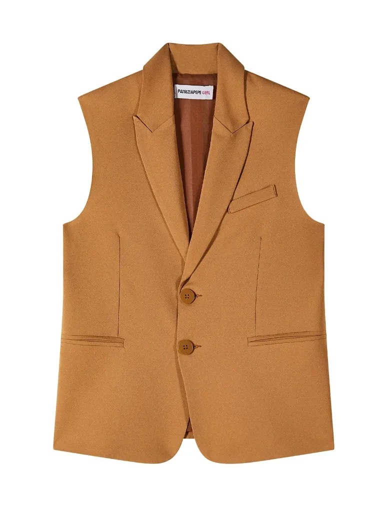 [7S0278A555] PATRIZIA PEPE - VESTE SS Manche Caramel (S(6ans))