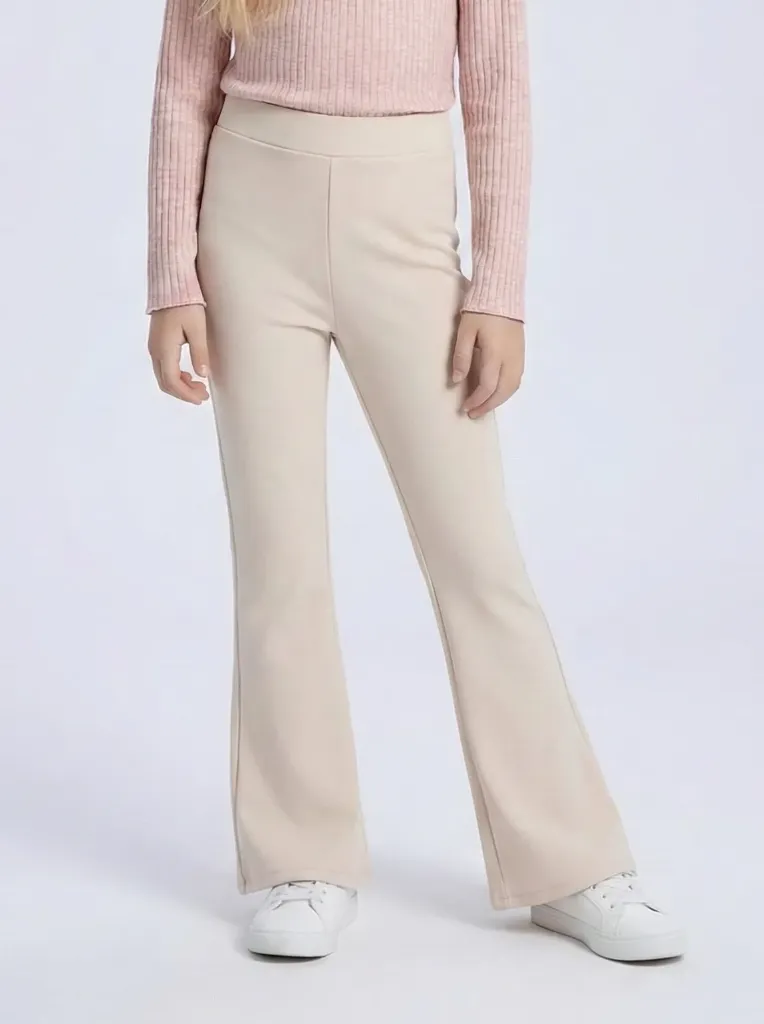 [DN258BEIGE] MINI MIGNON - PANTALON FLARE BEIGE (4ans)