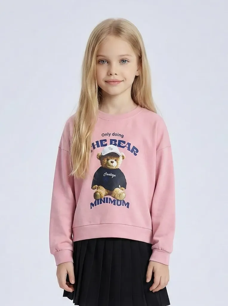 [SW242PINK] MINI MIGNON - SWEAT BEARS ROSE (4ans)