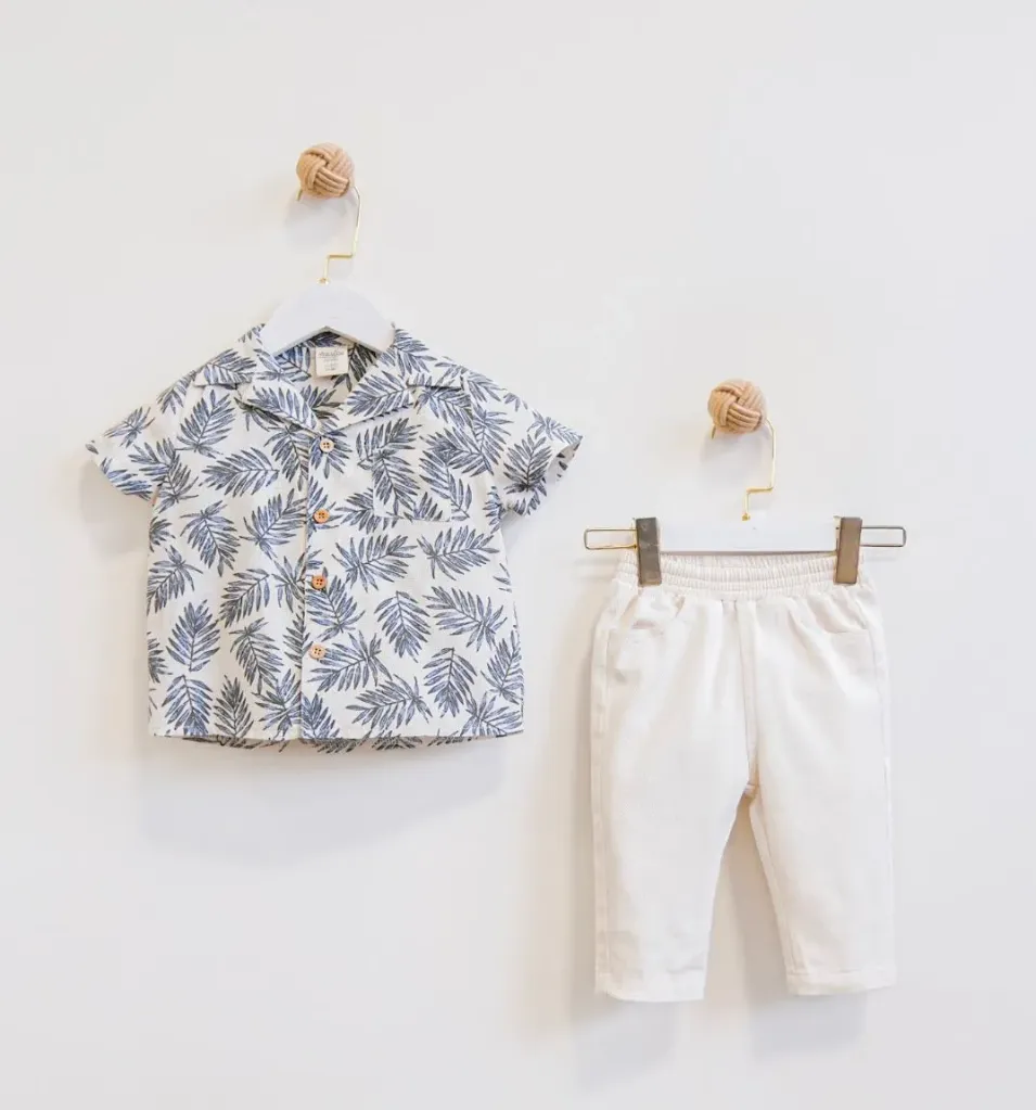 [MJ142] LARA - Ensemble Safari Bleu / Beige