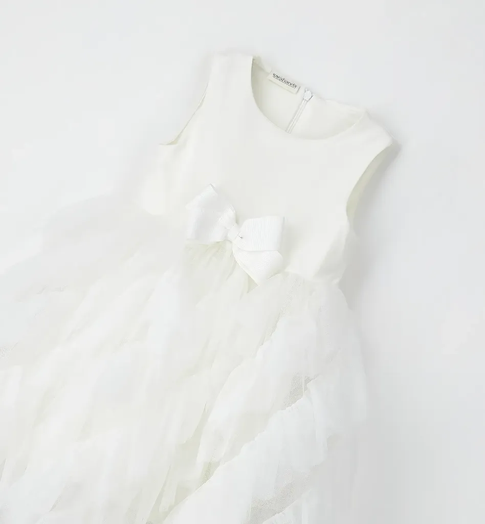 SARABANDA - ROBE Cérémonie volant blanc (7A)