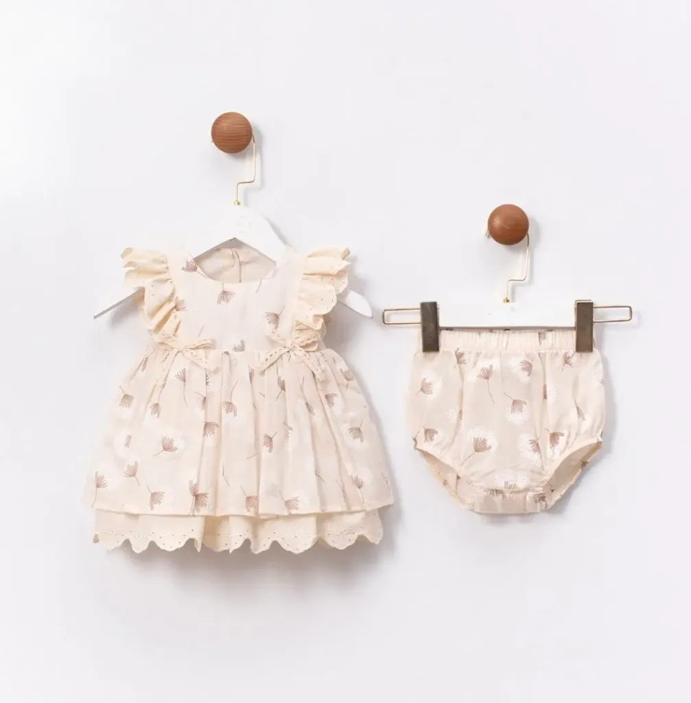 [MJ108] LARA - ROBE + CULOTTE Beige (6-9mois)