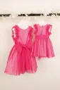 BUFI - Robe en voile Fushia -6M/3A