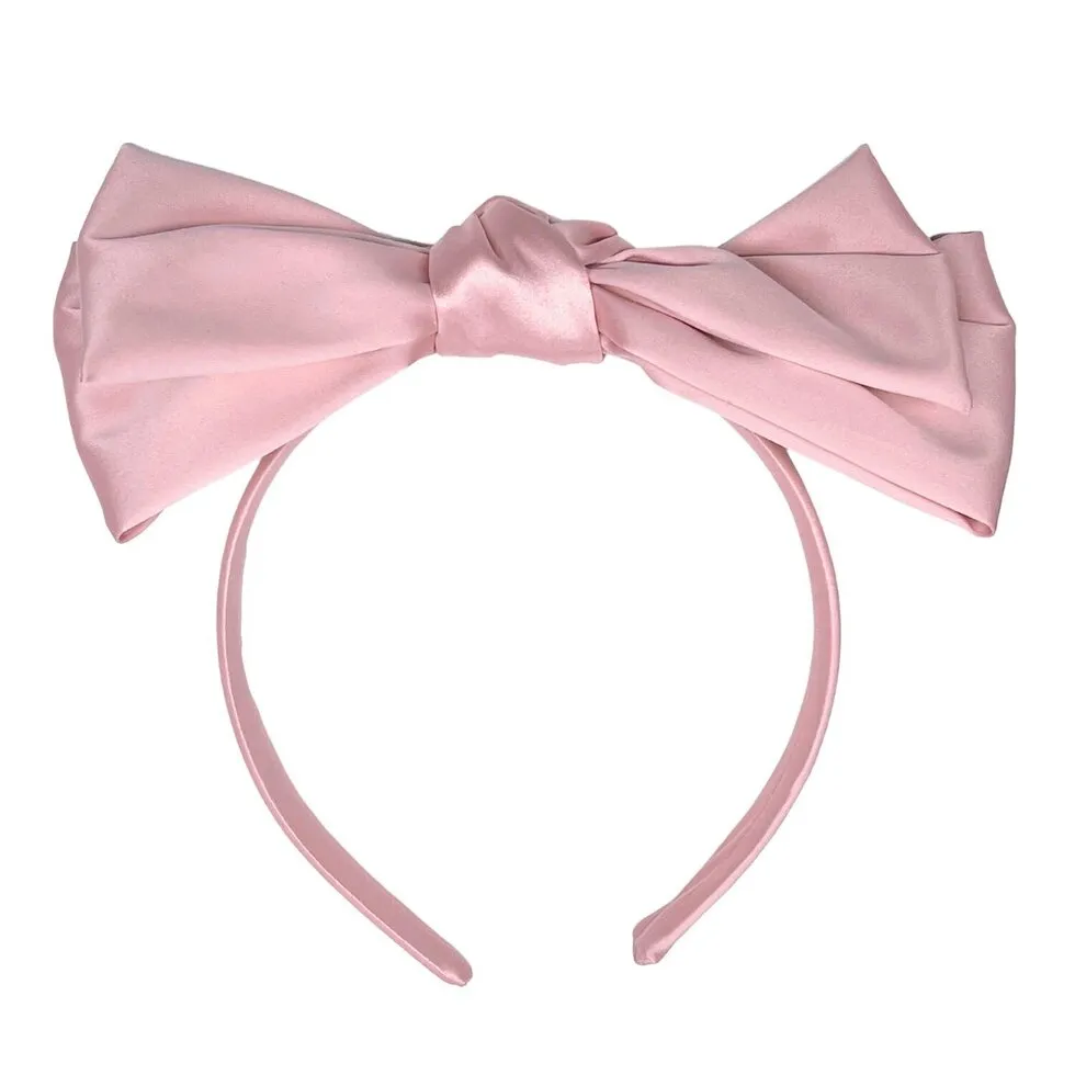 [H2050P] ROCKAHULA - BLUSH BOW SATIN HEADBAND