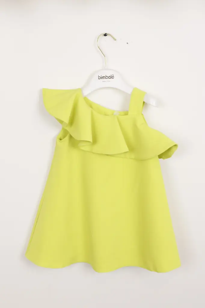 BIMBALO - Robe Manche Volant Lemon
