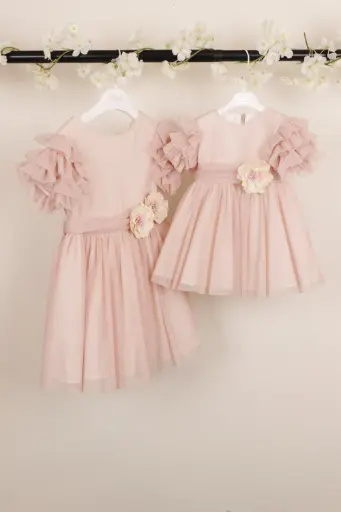 [B0463AB] BUFI - Robe en voile Rose Clair  - 4A 