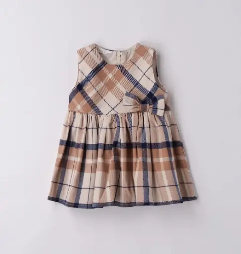 MINIBANDA - Robe Carreaux Bleu/ Beige