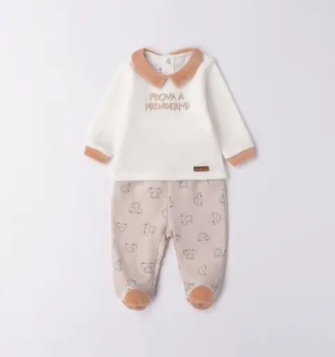 MINIBANDA - PYJAMA 2 Pièces Garçon "Prova a prendermi" Beige