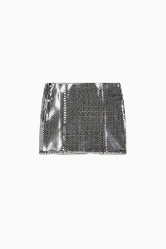 PATRIZIA PEPE - Jupe denim à sequin Grise