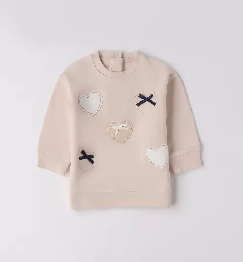 [3.F716/00] MINIBANDA - SWEAT BB Nœud Beige