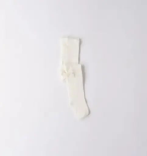 SARABANDA - Collant Ecru Avec Nœud 