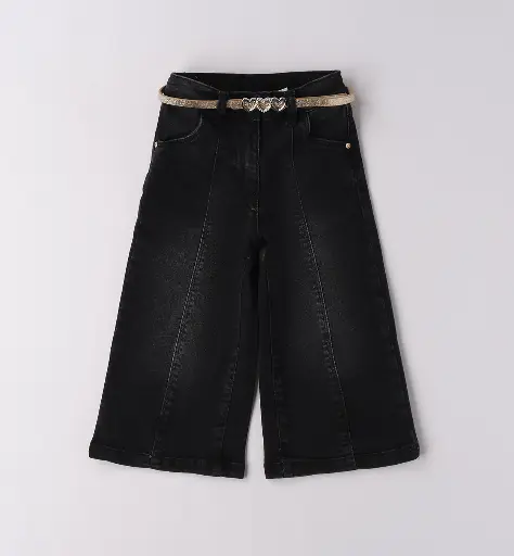 SARABANDA - Jean large Noir + Ceinture Strass