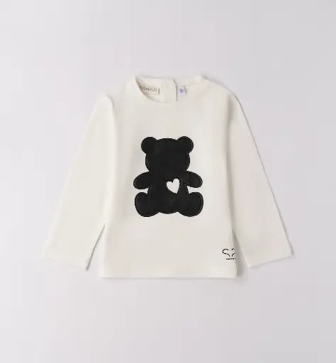 SARABANDA - T-Shirt écru Ours Cuir Noir