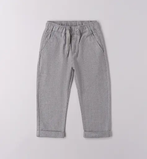 SARABANDA - Pantalon Navette Gris chiné Ligné