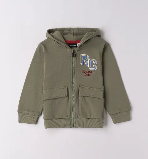 SARABANDA - Sweat Zippé à Capuche Vert sauge