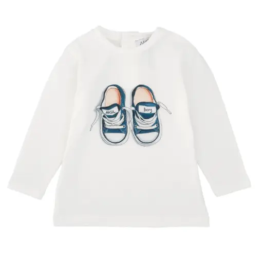 MAGIL - Garçon - T-Shirt Blanc Basket Bleue