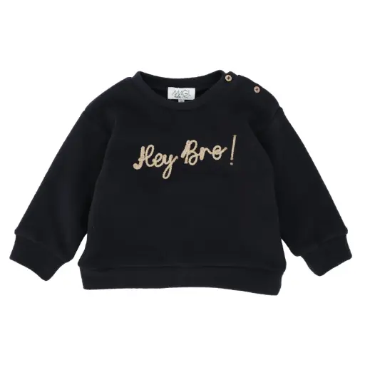 MAGIL - Garçon - Sweat  bleu marine "Hey Bro!"