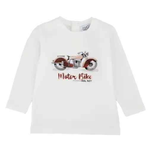 MAGIL - Garçon - T-Shirt Blanc Motor Bike 