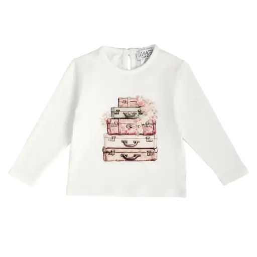 MAGIL - Fille - T-shirt BB écru Valise (6M-18M)