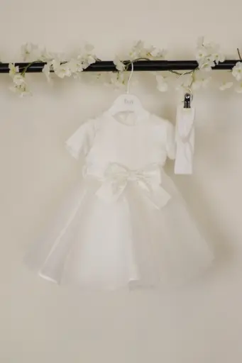 [B0329A] BUFI - Robe en tulle avec nœud en Perle 